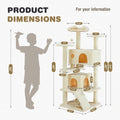 Aidoly Cat Tree 54 Inch, Multi-Level Cat Tower with Condo, Perches, Sisal Scratching Posts and Climbing Ladder, Pet Play Toy Balls House for Indoor Cats