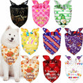 9 Pack Holiday Dog Bandanas, Seasonal Pet Scarves for Medium Large Dogs