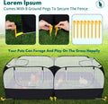 Small Animals Playpen,Pet Cage Tent Large Chicken Run Coop with Detachable Bottom Breathable Transparent Mesh Walls, Fol
