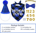 STMK Cat Birthday Decorations, Cat Birthday Hat with Number Bandana Bow Tie Collar for Cats Kittens Apparel Birthday Outfits