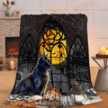 Gothic Blanket Vintage Halloween Black Cat Blankets 30"x 40" for Couch