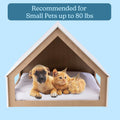Indoor Dog House Bed - Wood Doghouse with Soft Cushion and Air Vents - 29.5x28x24in Dog Furniture for Small to Medium Pe