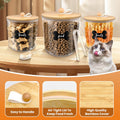 HOYTAMDAR 3 Pack Airtight Dog Food Storage Container, Dog Treat Container Dog Food Containers with Bamboo Lids 8x7''&6x5'',Pet Food Storage Container,Cat Food Container with Scoops,Clamp,Labels,Pen
