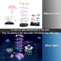 Lpraer 4 Pack Glow Aquarium Decorations Coral Reef Glowing Mushroom Anemone Simulation Glow Plant Glowing Effect Silicon