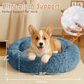 JOLLYVOGUE Calming Dog Beds Large Sized Dog, 36in Donut Washable Large Pet Bed, Anti-Slip & Anti-Anxiety Fluffy Faux Fur