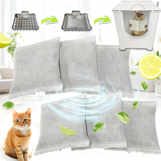 PurifyLogix 6PCS Activated Charcoal Odor Absorber Bags Compatible with Modkat Flip Cat Litter Box Kit, Natural Freshest Coconut shell Charcoal Bags, Absorb Odors/Control Damp from Pets/Keep Home Fresh