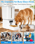 Gwozn Automatic Dog Feeder Large Breed: 15L/63-Cup Capacity for 23mm Kibble