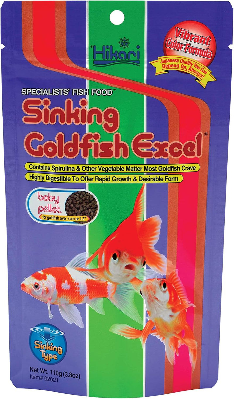 Hikari® Sinking Goldfish Excel® Pellets for Pond Fish and Younger Koi, 3.8 oz (110g)
