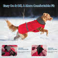 Dogcheer Warm Dog Coat, Christmas Dog Jacket Waterproof Puppy Winter Coat with Buckles, Reflective Adjustable Pet Snow Jacket Turtleneck Fleece Sweater for Small Medium Large Dogs - Red, 2XL