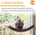 K&H Pet Products EZ Mount Cat Window Perch Kitty Sill Scratcher Cradle, Sturdy Window Perch for Large Cats, Steel Frame Scratcher Hammock with Strong Suction Cups for Glass - 20 X 11in Cardboard