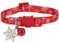 BoomBone Snowflake Small Dog Collar Breakaway with Bell ANG Winter Charm