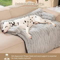 Avont Dog Bed Mat for Couch, Warm Fluffy Calming Sofa Topper Furniture Protector for Small Medium Large Dogs Cats with Removable Washable Cover -Lightgrey(M)