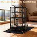 Dojomadf 39x39 Inch Bird Cage Floor Mat, Under Pet Cage Mat for Large Bird Cage, Dog Kennels, Absorbent/Waterproof and Non Slip Felt Mat, Protect the Floor, and Easy to Clean