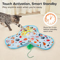 Potaroma Hide and Seek Interactive Cat Toys, Moving Concealed Wand Feather, Automatic Chargeable Indoor Kitten Exercise Kicker, Mouse Squeaky, Floral Cover