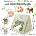 Jenvd Guinea Pig Hideout Large with Curtain, Machine Washable Bunny Hideout