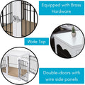 BIRDROCK HOME Decorative Dog Kennel with Pet Bed - Small Indoor Pet Crate, Double Door Design, Engineered Wood & Metal W