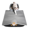Kozvva Cat Litter Mat, Honeycomb Double Layer Waterproof & Urine Resistant Non-Slip Litter Trapping, Easy Clean Washable Scatter Control for Litter Box (Gray, 24x15 Inch)