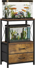 10 Gallon Aquarium Stand with 2 Drawers, Brown