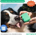 Springer Dog Treat Pouch for Effort-Free Squeeze Dispensing - Easy-Fill, Food-Grade Silicone Treat Pouches for Pet Training - Includes Carabiner-Green