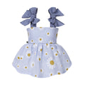 Fitwarm Daisy Dog Dress, Elegant Summer Clothes for Small Dogs Girl, Lightweight Pet Clothes, Blue, White, Large