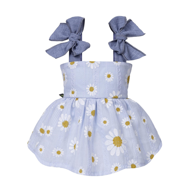 Fitwarm Daisy Dog Dress, Elegant Summer Clothes for Small Dogs Girl, Lightweight Pet Clothes, Blue, White, Large