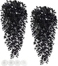 Hamiledyi Reptile Plants, 2 Pack Hanging Terrarium Plants, Artificial Leaves Habitat Decorations with Suction Cup, Fake 