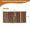 PIVBY Hamster Bridge Wooden Mouse Ladder Natural Rat Chew Rodents Toys for Chinchillas Guinea Pigs Hamster Mouse Rat Sma