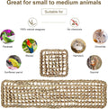 2Pcs Natural Sea Grass Parrot Mat - Foraging Chew Wall Toy with Climbing Rope & Hook, Hanging Play Pad for Lovebirds/Cockatoos/Budgerigars/Conures/Pigeons | 2 Sizes29.53x6.89 &7.48x7.48 Inches