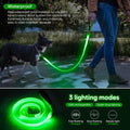5Ft LED Dog Leash, Light Up Dog Leash USB Rechargeable Waterproof, Nylon Reflective Leashes with Padded Handle for Dogs 
