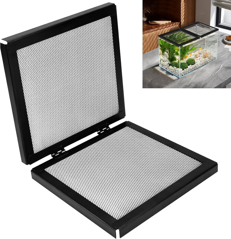 Braveboy 10-Gallon Screen Cover for Hinged Door, for 15 High, 20 X-Tall Gallon Aquariums & Glass Tanks, Black - Easy Ven