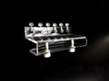 Marine Color Acrylic Dosing Pump Soft Tube Holder for 6 Lines, Adjustable Tube Bracket Mount Clamp for Aquarium Additive