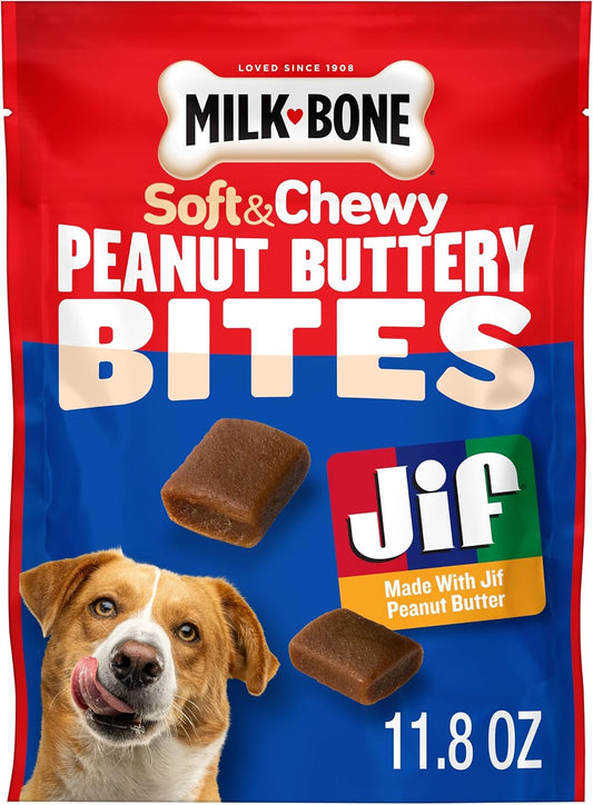 Milk-Bone Peanut Buttery Bites Soft Dog Treats with Real Peanut Butter & Bacon