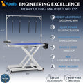 61" Dog Bathing Station, LEFT RAMP + 49" Electric Dog Grooming Table, WHITE