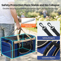 Expandable Extra Large Cat Carrier for 2 Cats with Litter Box for Kitten, Large Cat Small Dog Pet - Collapsible Double C