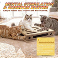 Cat Scratch Puzzle Enrichment Box, Interactive Cat Nail File Box with Sandpaper Liner for Cat Claw Care, Cat Scratch Puzzle Box - Stress Free Alternative to Clippers & Grinders for Indoor Cats