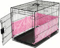 Crate Bumpers for Dog Cages with Ties, 18"X12"X7" Pink (Bumper Only)