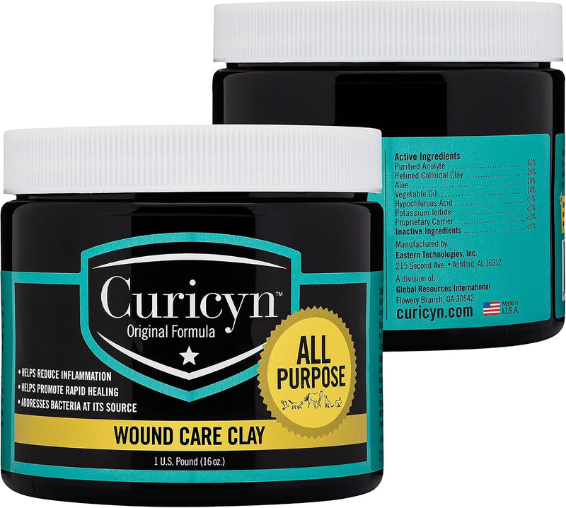 Curicyn Animal Wound Care Clay 16oz. - Vet-Approved Natural Skin Ointment For Dog, Cat, Horse, and Other Livestock - Ben