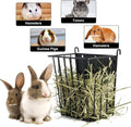 LUAVIARU Upgrades 4pcs Hay Feeder Rabbit - Guinea Pig - Metal Frame Hay Rack with Adjustable Hook - Less Wasted - for Gu