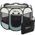 Siedihit Dog Cat Playpen, Puppy Pet Playpen Indoor for Small Dog Crate Tent Cage Outdoor, Portable Pop Up Dogs Enclosure Kennel with Carrying Case for Dogs/Cats/Rabbits(Grey, Small
