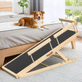 Dog Ramp for Bed and Couch - 55" Extra Long Wooden Pet Ramp with Non-Slip Silicone Surface & Side Rails, 6 Adjustable Heights (19.7"-27.6"), 250 lb Capacity, Safe Mobility for Senior Large Dogs