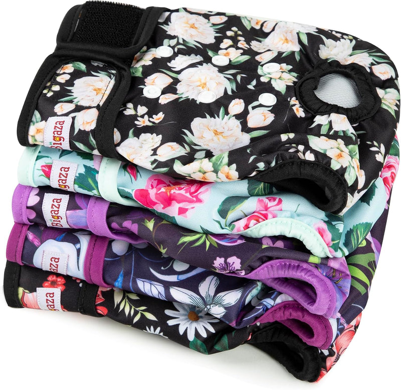 Washable Reusable Female Dog Diapers(5 Pack) Small Medium Large Doggie Puppy & Doggy Dog Diaper, Period Panties in Heat