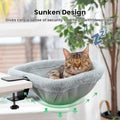 JUNSPOW Cat Desk Bed - One-Click Folding,Sunken Design & Space-Saving Semi-Circular Cat Bed, Soft Faux Rabbit Fur Material, Suitable for Various Desktops-Maximum Hold Up to 40lb