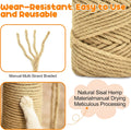HezzLuv 262FT/80M Cat Scratching Sisal Rope, 6mm 1/4inch Thick Natural Jute Rope for Scratch Posts, Cat Trees, DIY Projects, Sisal Rope for Scratcher with 2 Mouse Toys (Natural, 262ft)