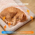 Self Warming Cat Bed, Reversible Self Heating Cat Pad, Dark Brown, 18x24 In
