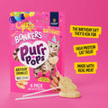 Bonkers Purrpops Birthday Edition Freeze-Dried Chicken Flavored Lollipop Cat Treats, 4 Pieces (Pack of 13)