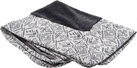 Furhaven Replacement Dog Bed Cover Plush & Southwest Kilim Décor Sofa-Style, Machine Washable - Boulder Gray, Jumbo (X-L