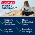 StrellaLab Omega 3 for Dogs - (180Ct) Fish Oil Treats - Allergy & Itch Relief Skin & Coat Supplement - Dry Itchy Skin, Anti Shedding & Hot Spots Treatment - Pet Salmon Oil Chews - Chicken Flavor