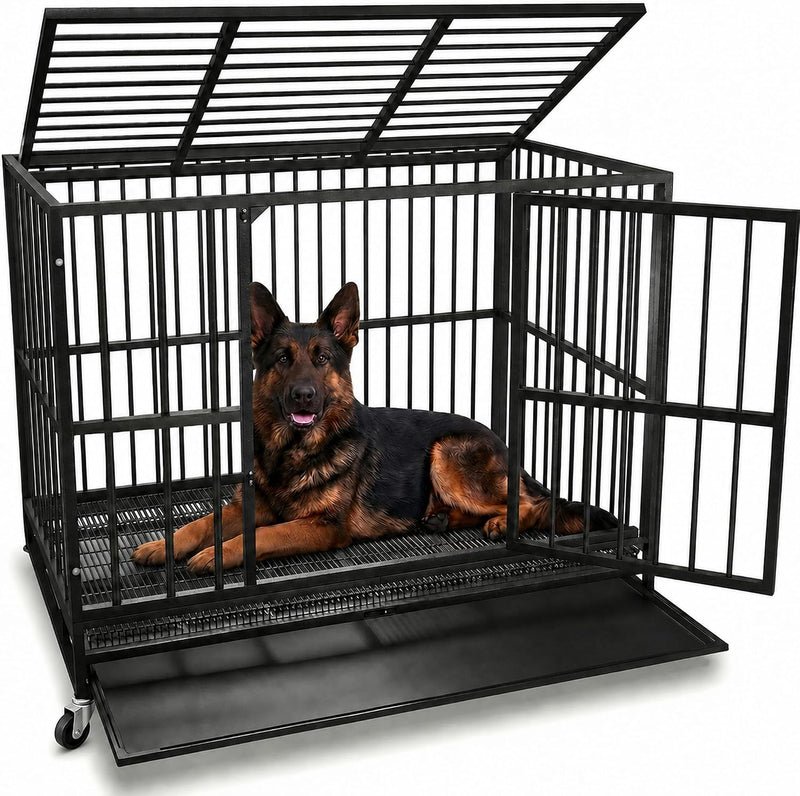 Oranland 48-Inch Heavy Duty Dog Crate for Large Dogs