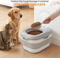 NURYO 28 Lbs Dog Food Storage Container with Wheels, Collapsible Pet Food Storage Container with Clear Window, Measuring Cup & Scoop, BPA Free Cat Food Container for Rice, Flour, Grain, Bird Seed