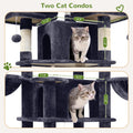 Globlazer Big Cat Tower for Indoor Cats, 80inch Cat Tower for Multiple Adult Cats XXL Cat Tree with Scratching Post, Hammock, 3 Perches, 2 Condos, 2 Hanging Basket, F80, Dark Grey